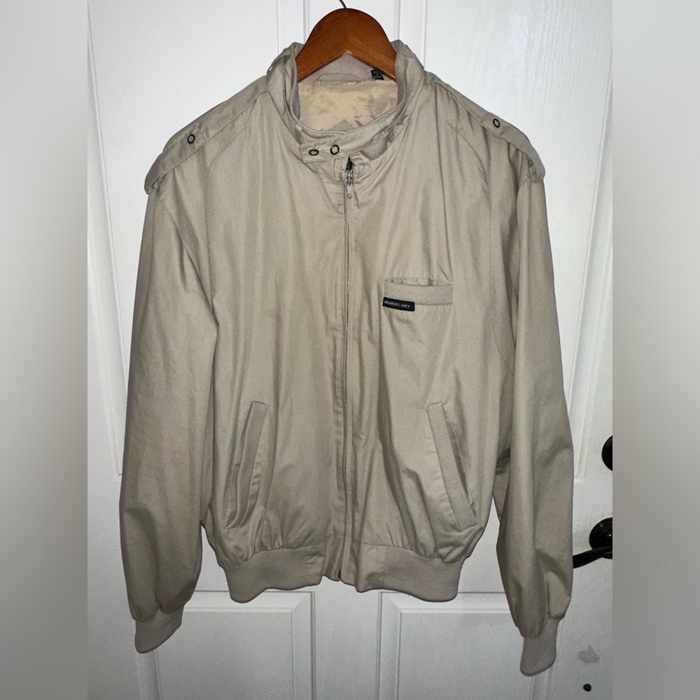 Members Only Vintage Bomber Jacket Beige Men’s Size 40